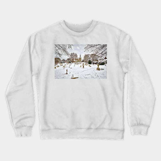 All Saints church in the snow Crewneck Sweatshirt by GeoffCarpenter